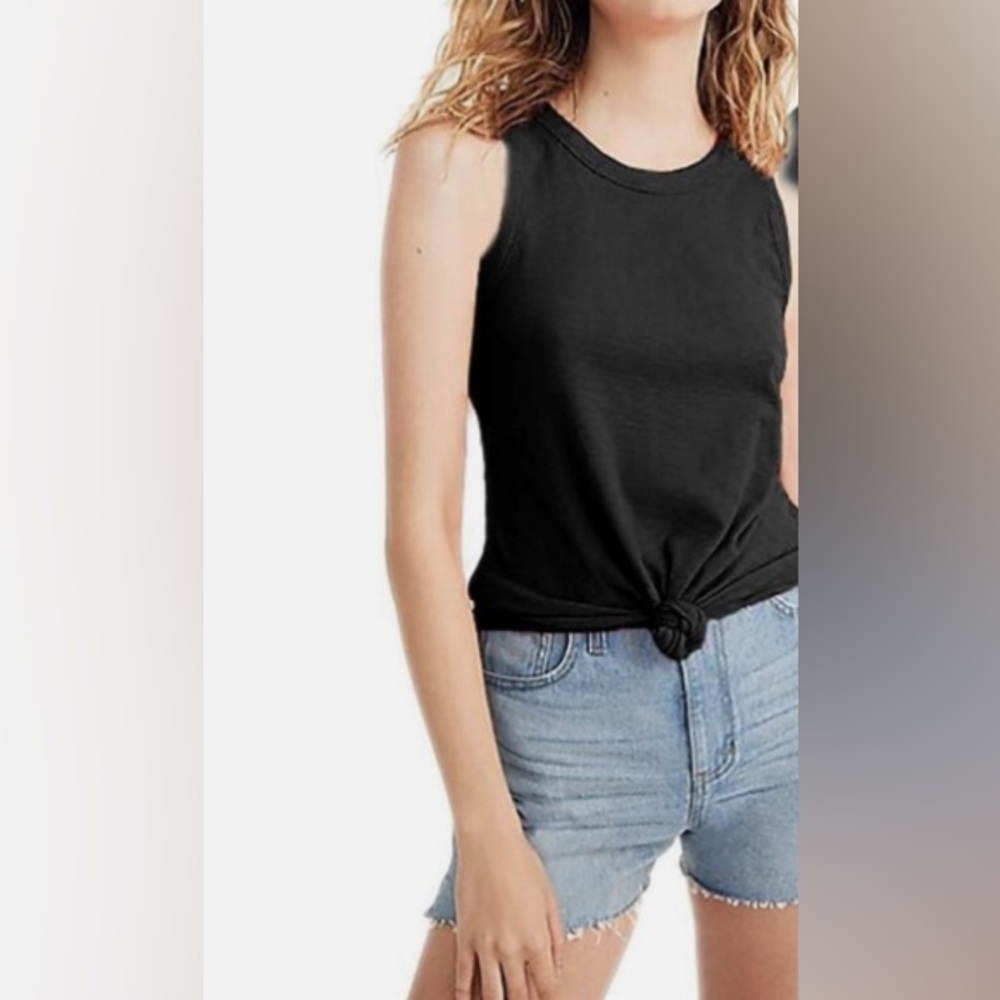 Madewell Audio Knot Tank Top-Black-Size Medium